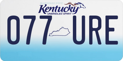 KY license plate 077URE