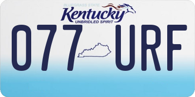 KY license plate 077URF