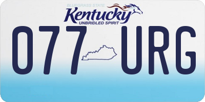 KY license plate 077URG