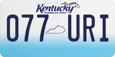 KY license plate 077URI