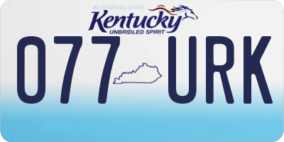 KY license plate 077URK