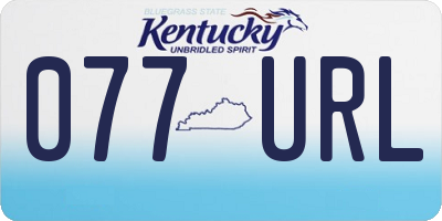 KY license plate 077URL