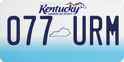 KY license plate 077URM