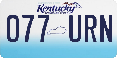 KY license plate 077URN