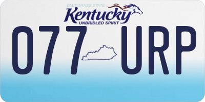 KY license plate 077URP
