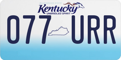 KY license plate 077URR