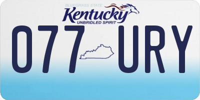 KY license plate 077URY