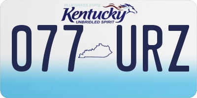 KY license plate 077URZ