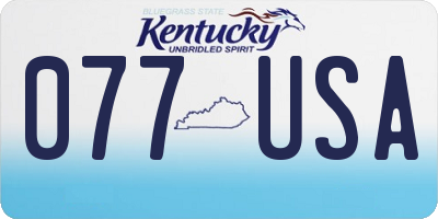 KY license plate 077USA