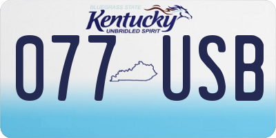 KY license plate 077USB