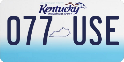 KY license plate 077USE