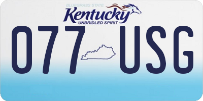 KY license plate 077USG