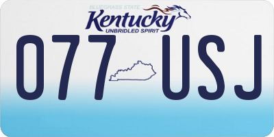 KY license plate 077USJ