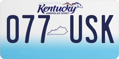 KY license plate 077USK
