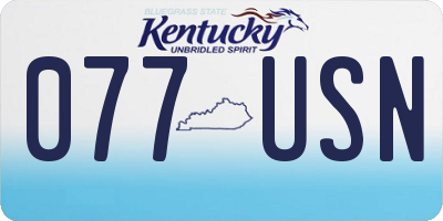 KY license plate 077USN