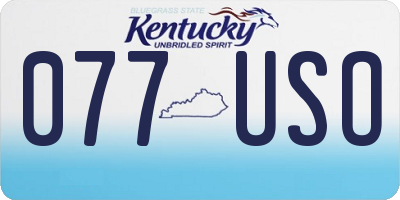 KY license plate 077USO