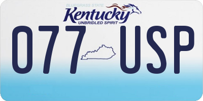 KY license plate 077USP