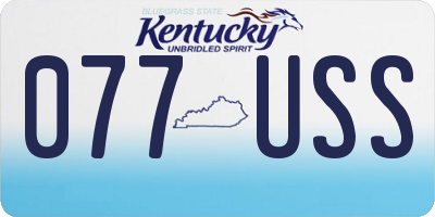 KY license plate 077USS