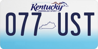 KY license plate 077UST
