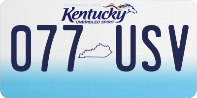 KY license plate 077USV