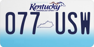 KY license plate 077USW