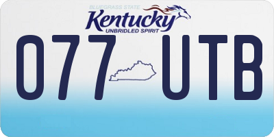 KY license plate 077UTB