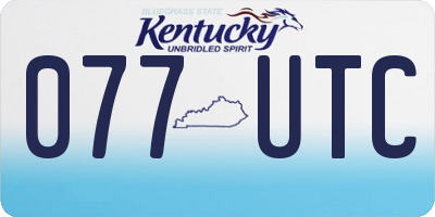 KY license plate 077UTC