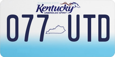 KY license plate 077UTD