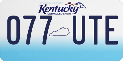 KY license plate 077UTE