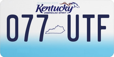 KY license plate 077UTF
