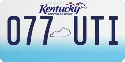 KY license plate 077UTI