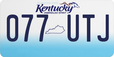 KY license plate 077UTJ