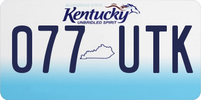 KY license plate 077UTK