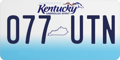 KY license plate 077UTN