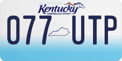 KY license plate 077UTP