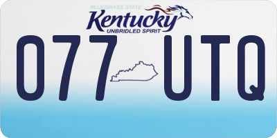 KY license plate 077UTQ