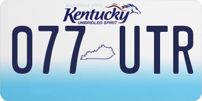 KY license plate 077UTR