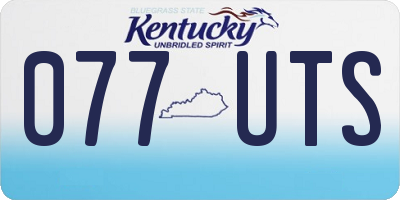 KY license plate 077UTS