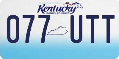 KY license plate 077UTT