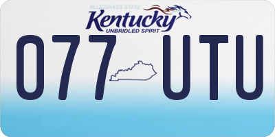 KY license plate 077UTU
