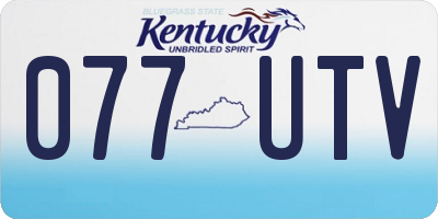 KY license plate 077UTV