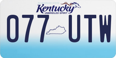 KY license plate 077UTW