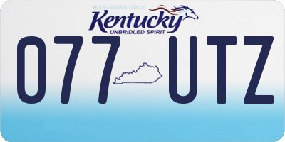 KY license plate 077UTZ
