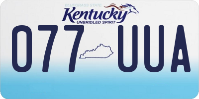 KY license plate 077UUA