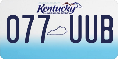 KY license plate 077UUB