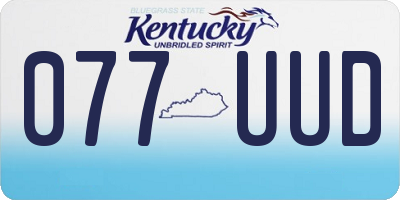 KY license plate 077UUD