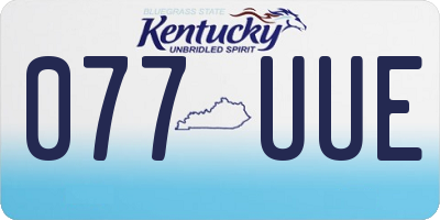 KY license plate 077UUE
