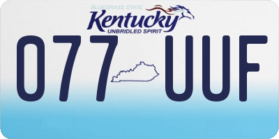 KY license plate 077UUF