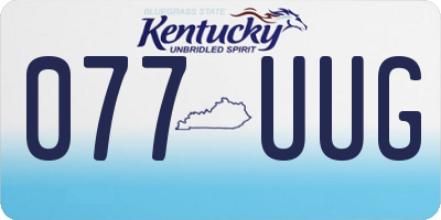KY license plate 077UUG