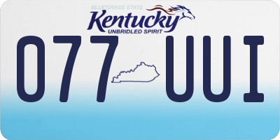 KY license plate 077UUI